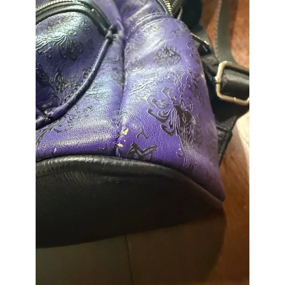 Disney Parks Loungefly Haunted Mansion Purple Wallpaper Backpack and Wallet Set